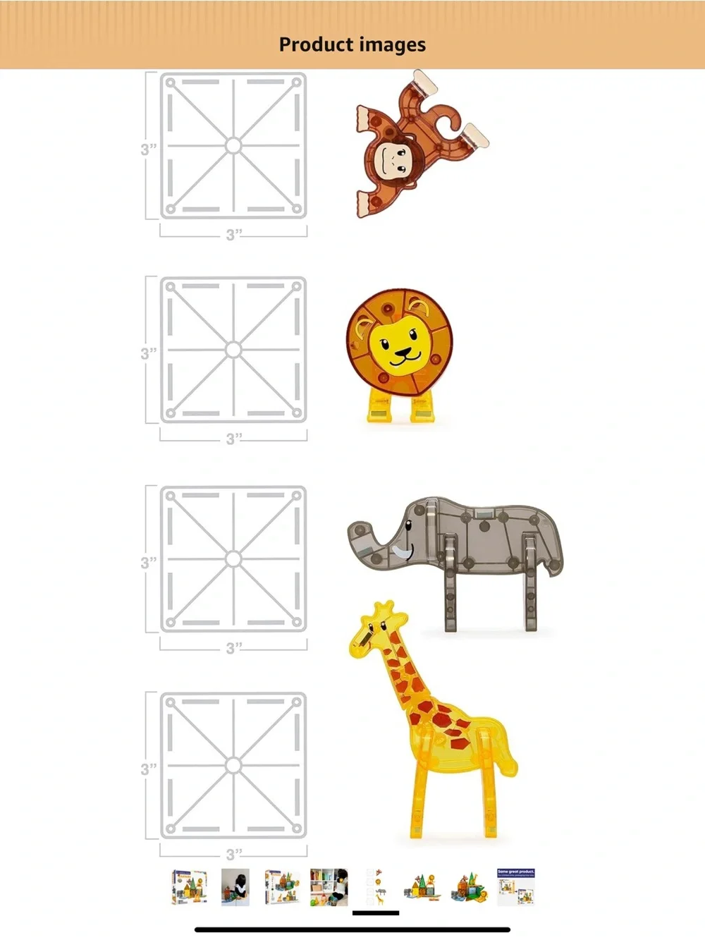 Magna tiles Safari 25-Piece Building Set - Yellow & Green - Picture 3 of 6